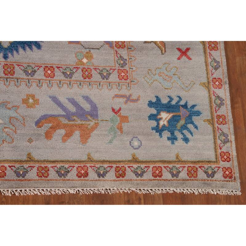 Transitional Oushak Oriental Area Rug Handmade Wool Carpet - 9'2" x 12'1"