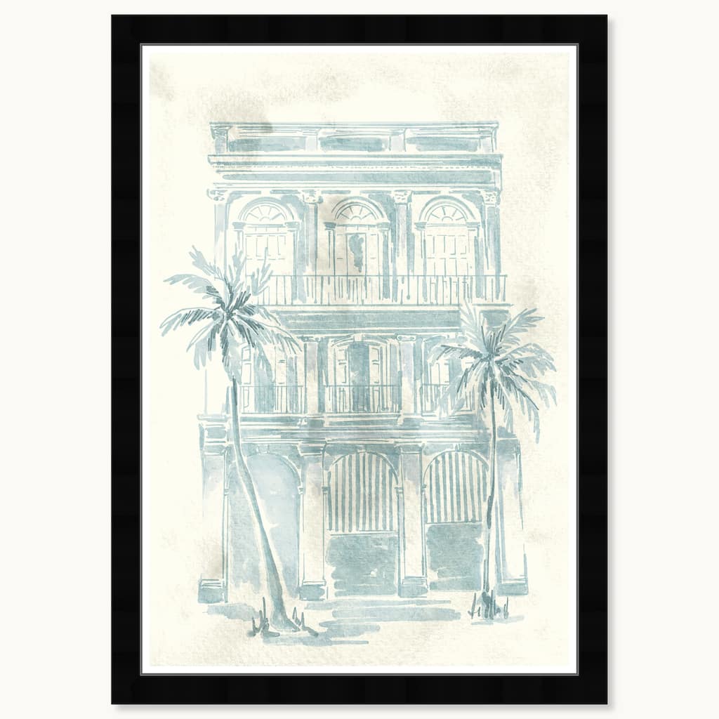 Wynwood Studio Palm Front Balconies Framed Beachfront Coastal Prints