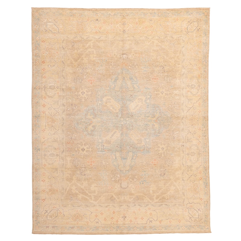 ECARPETGALLERY Hand-knotted Peshawar Oushak Tan Wool Rug - 8'1 x 9'11