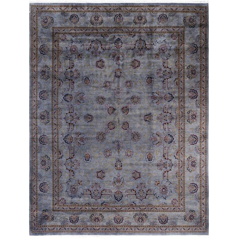 Overdyed One-of-a-Kind Hand-Knotted Area Rug - Gray - 9' 1" x 12' 1"