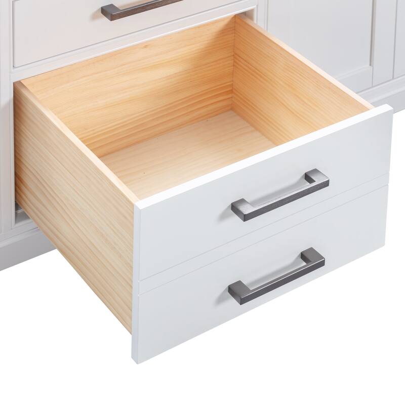 Madison 72 in. Double Sink Bathroom Vanity with Engineered Stone Top - 73" x 22"D x 35"H