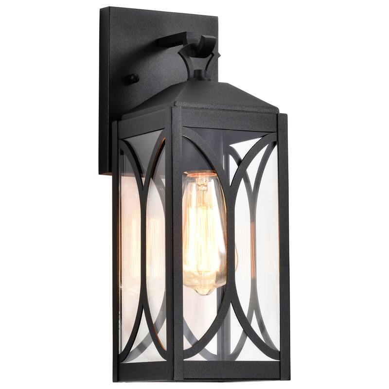 Oaklyn 1 Light Small Wall Lantern Matte Black with Clear Glass