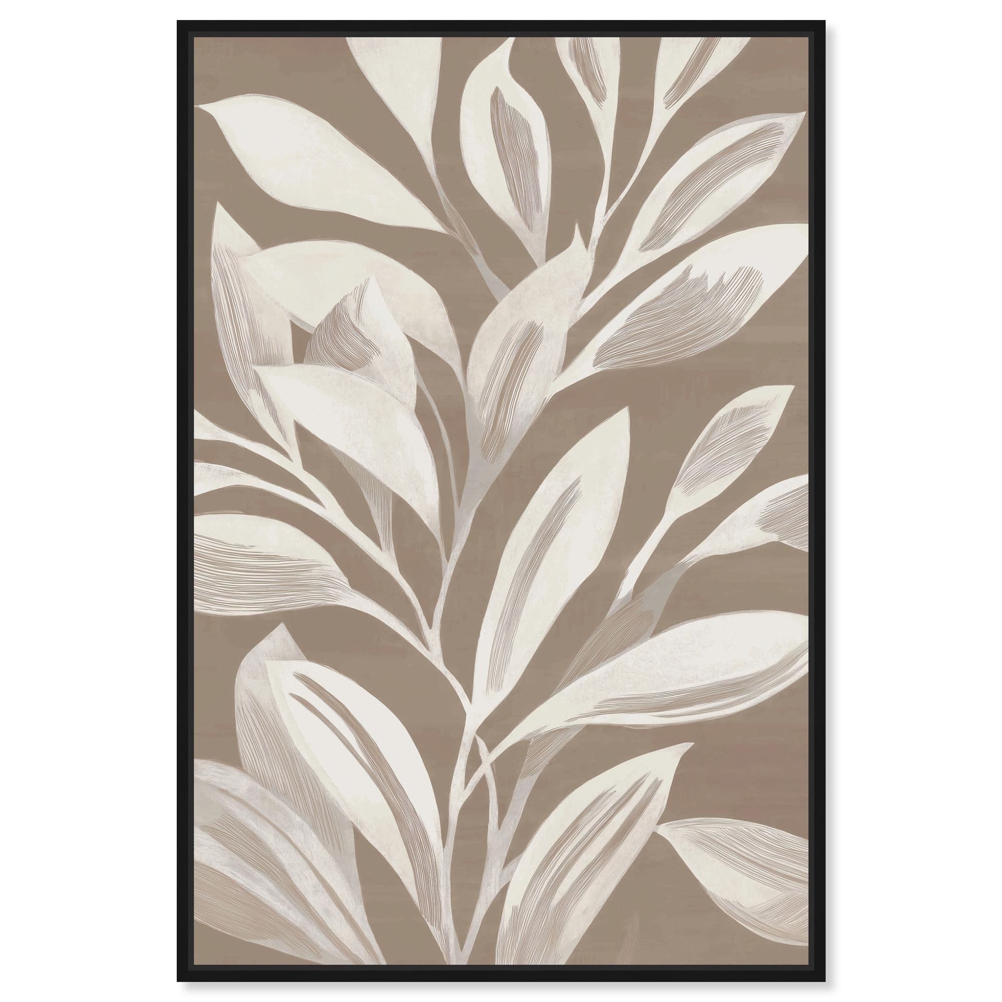 Linear Leaves I Floral Wall Decor Canvas Print by Art Remedy