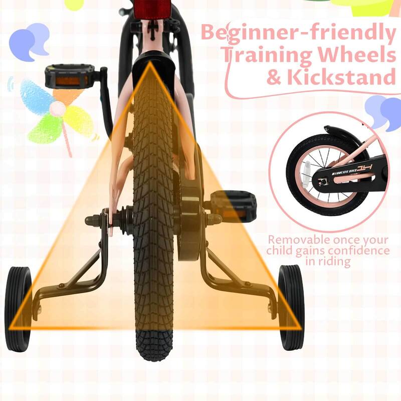 Costway 14" Kids Bike with Removable Training Wheels Adjustable Seat & - See Details