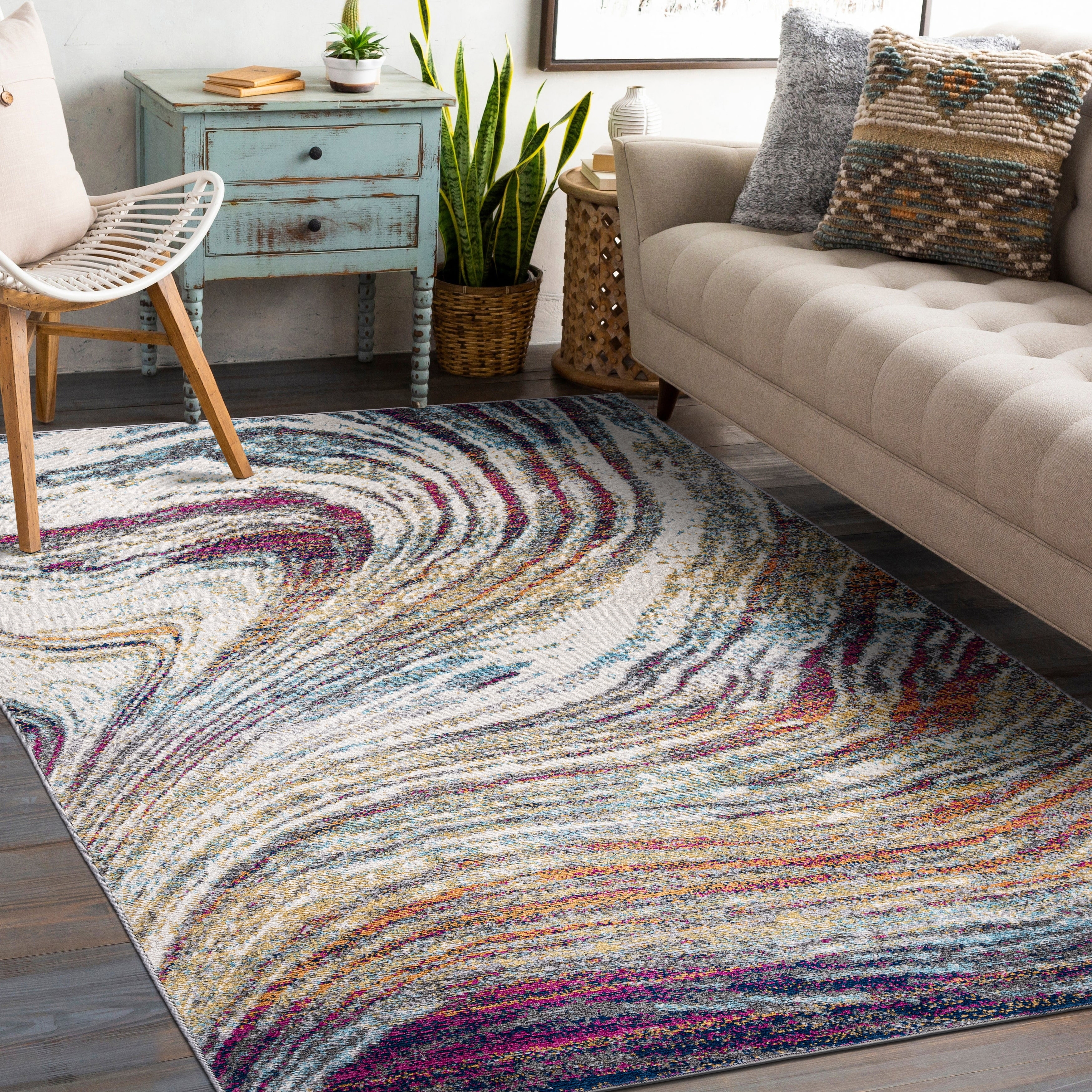 World Rug Gallery Abstract Swirl Area Rug