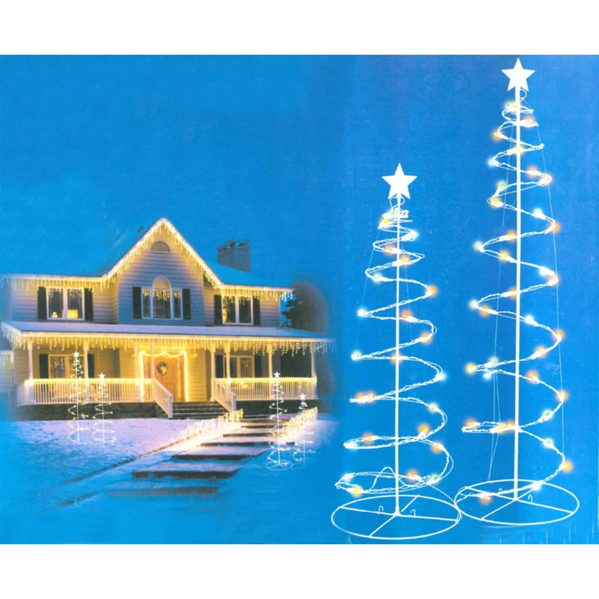 Shop Set Of 2 Multi Color Led Lighted Spiral Christmas Trees