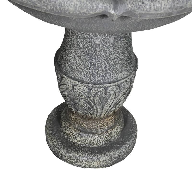 48.4-Inch 2Tier Outdoor Water Fountain with Submersible Pump for Patio