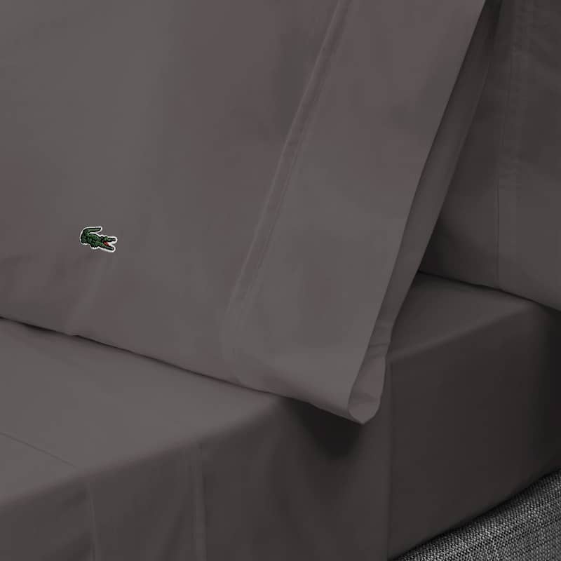 Lacoste Percale Cotton Solid Sheet Set