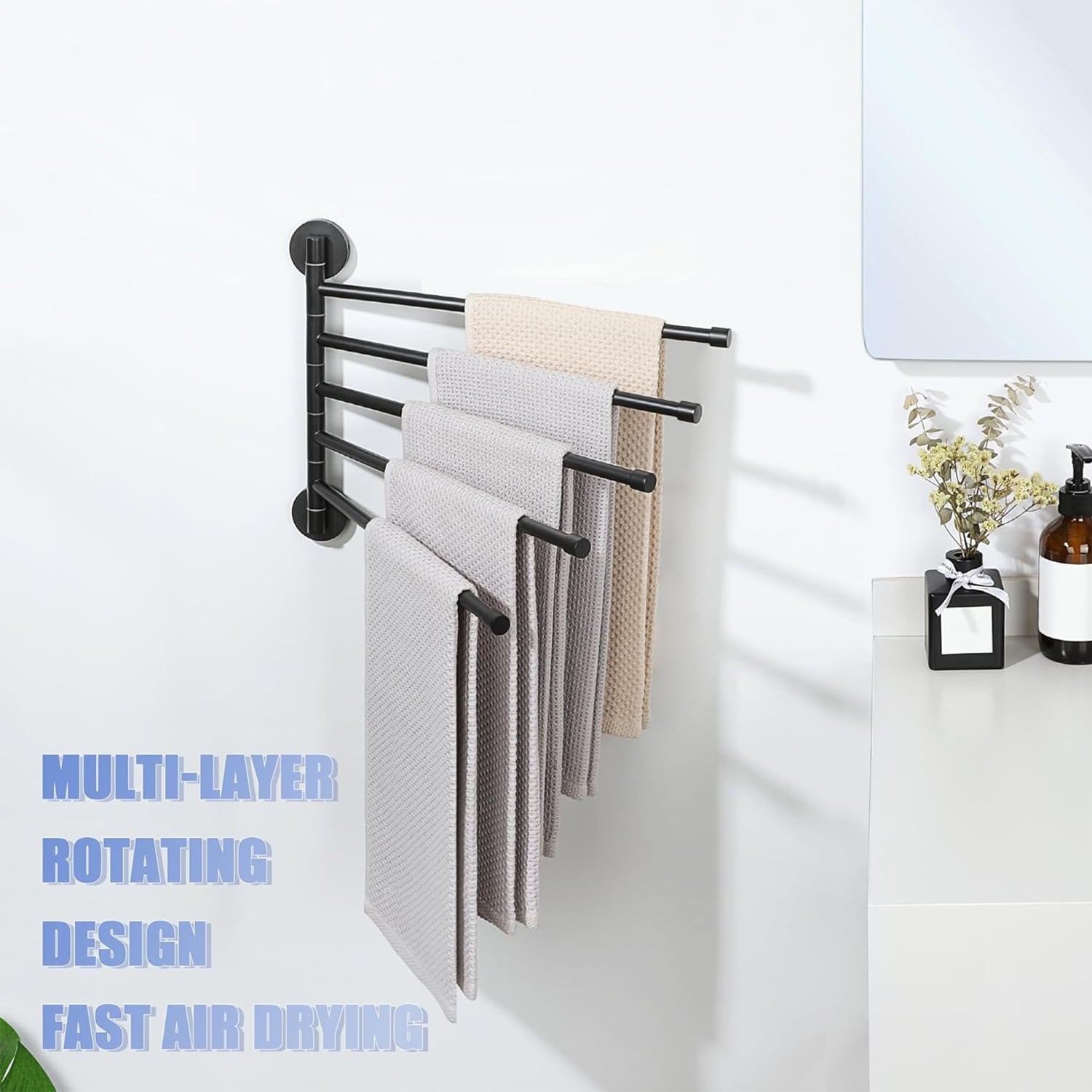 Multi Towel Bar Wing Out Towel Rack,Folding Hand Towel Bar Bars