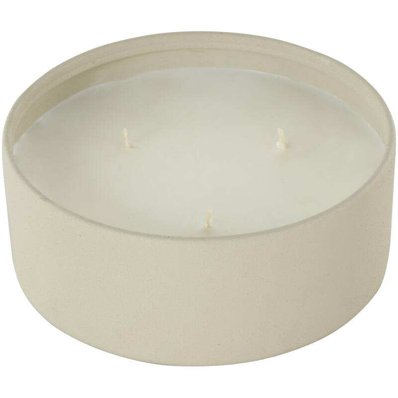 Beige, Black or Cream Metal Scented Textured 22oz 3 Wick Decorative Candle with White Wax