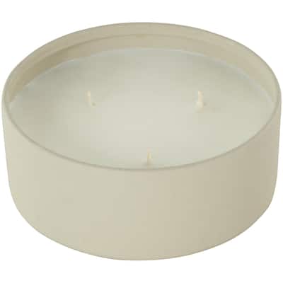 Metal Scented Textured 22oz 3 Wick Decorative Candle with White Wax - Beige, Black or Cream - Roche River Decor