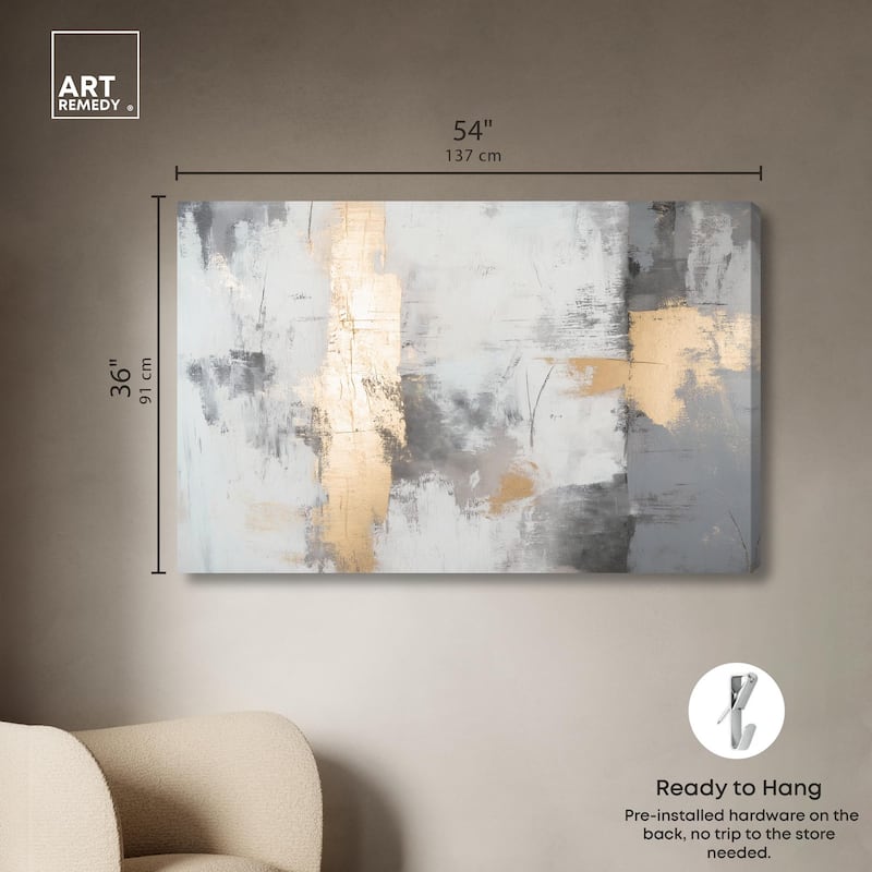 Gilded Gray III Canvas by Art Remedy, Gallery Wrapped