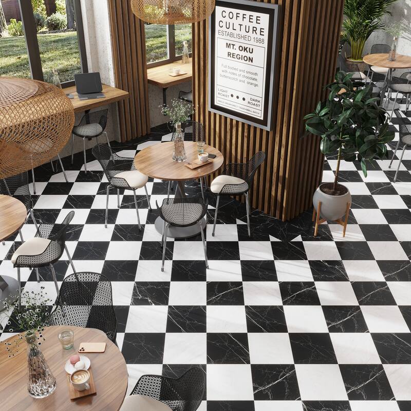 Regalia 12x12 White Porcelain Veining Wall and Floor Tile (13.56 sq ft/case) - 14 Pack