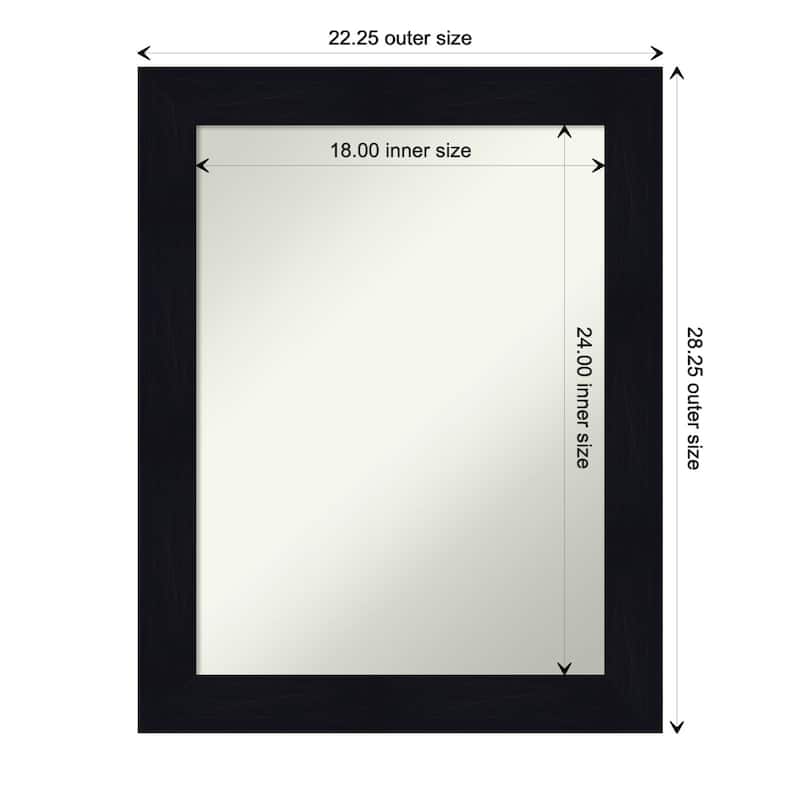 Non-Beveled Wood Bathroom Wall Mirror - Shiplap Navy Frame - 22 x 28 in - Shiplap Navy
