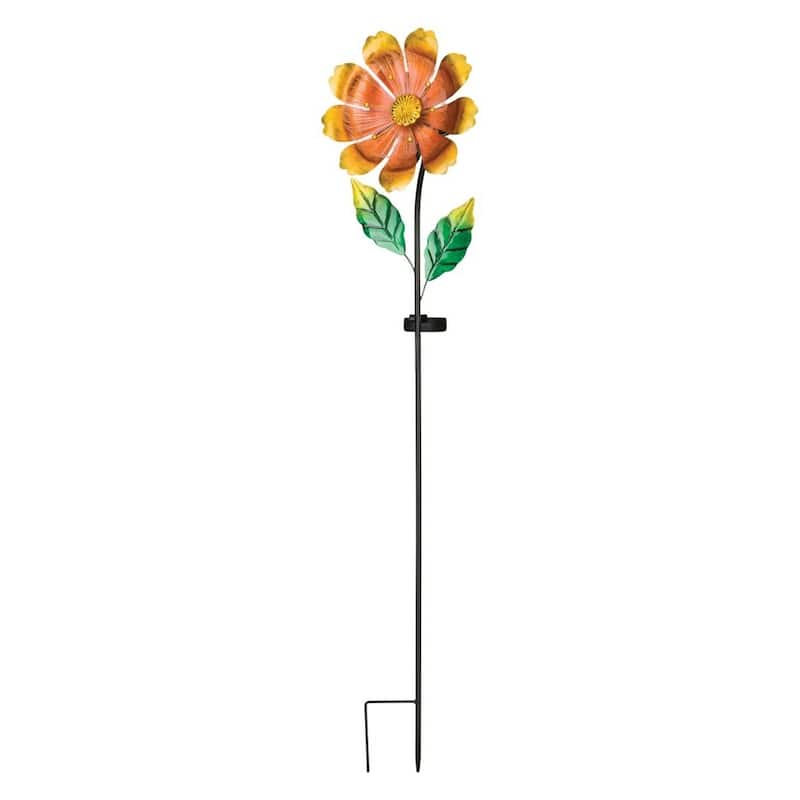 Flower Burst Solar Stake - Orange