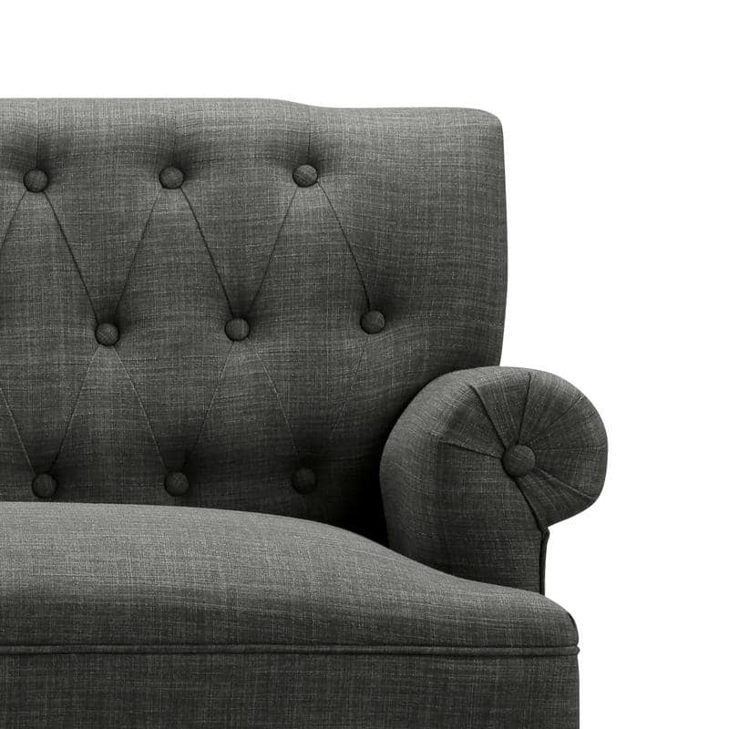 Moser Bay Arete Upholstered Tufted Settee Chesterfield Style Loveseat, Velvet or Linen