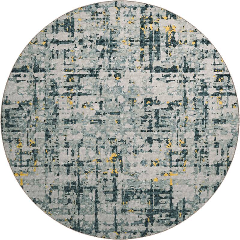 Indoor/ Outdoor Bravado Abstract Crosshatch Caramel Washable Area Rug