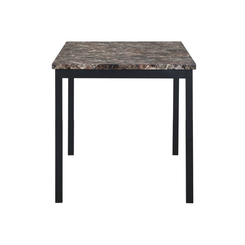 Furniture 5 Piece Metal Dinette Set With Faux Marble Top - Dinning Set,Table&4 Chairs