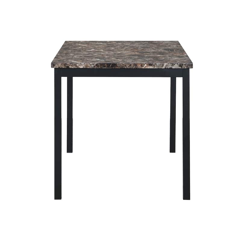Furniture 5 Piece Metal Dinette Set with Faux Marble Top