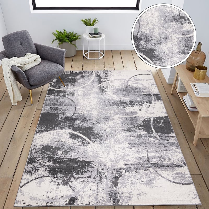 World Rug Gallery Distressed Modern Abstract Area Rug