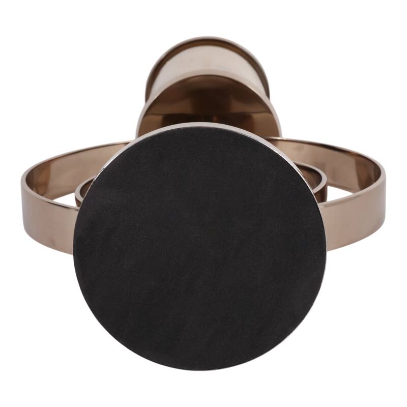 Metal Candle Hurricane Holder Modern Small Sphere Double Ring Base - 11.5" x 7" x 22"