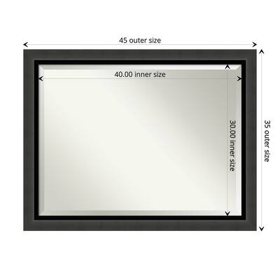 Beveled Bathroom Wall Mirror - Tuxedo Black Frame - Tuxedo Black