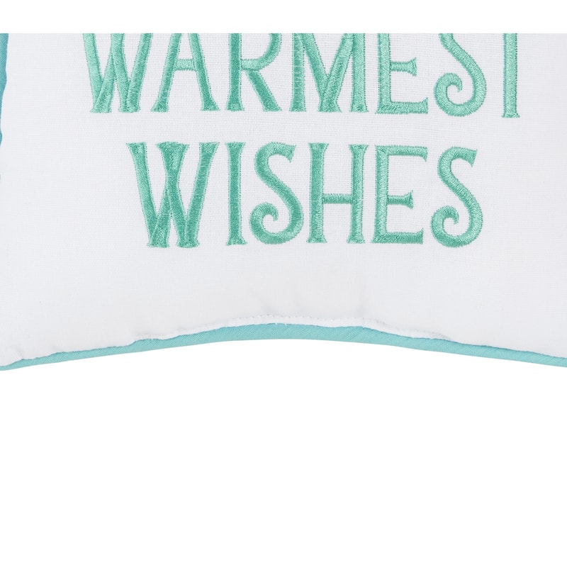 10" x 10" Warmest Wishes Small Christmas Accent Pillow
