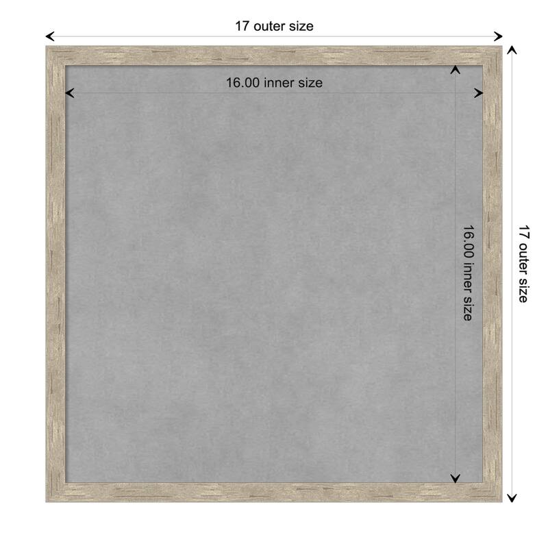Amanti Art Imprint Light Pewter Framed Magnetic Board - Board Size 16x16