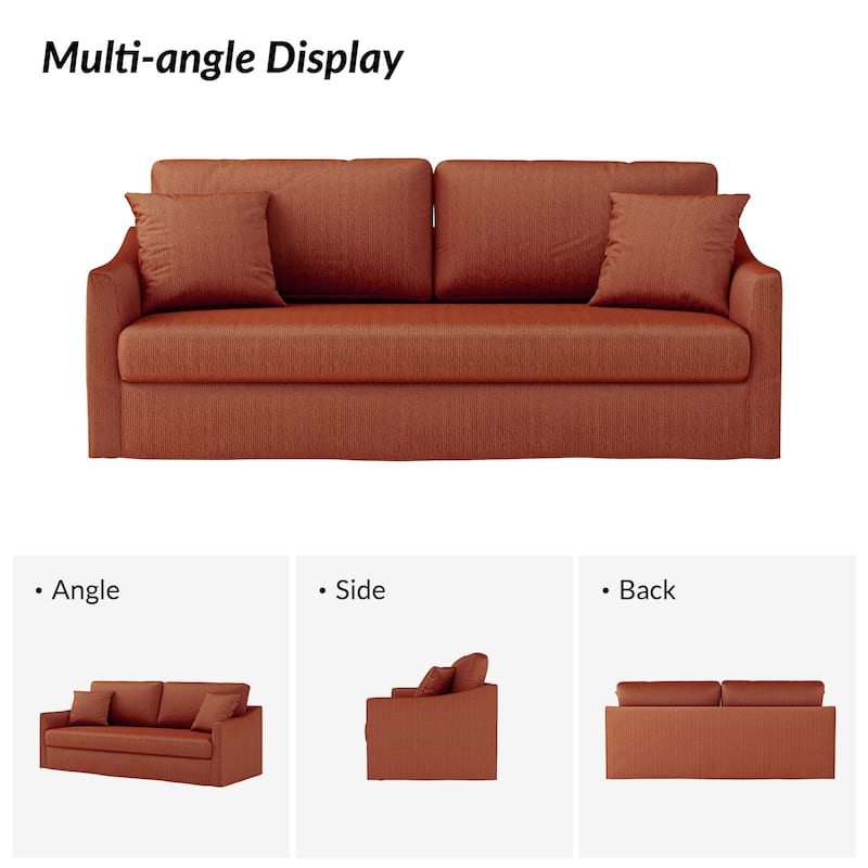 Volkhard 80.5" Modern Slipcovered Sofa With Removable Back Cushion By HULALA HOME