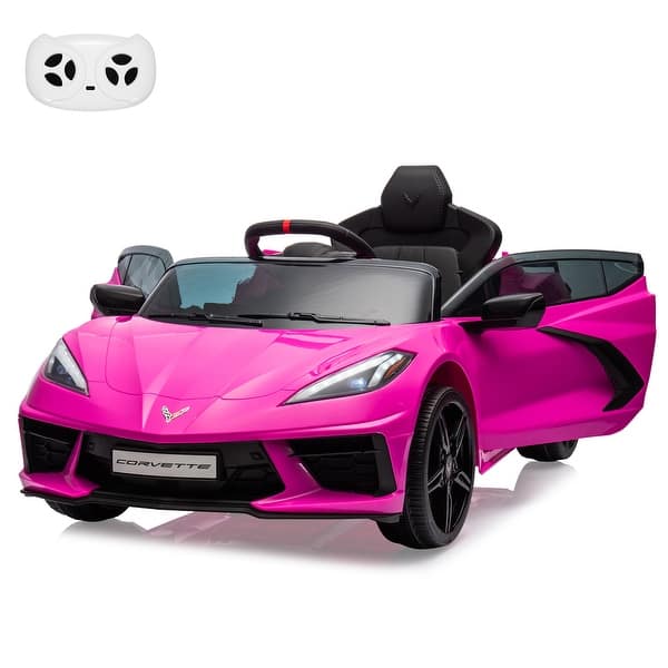 slide 2 of 35, 12V Kids Ride on Car, Visual Dashboard, with Remote Control Rose Red