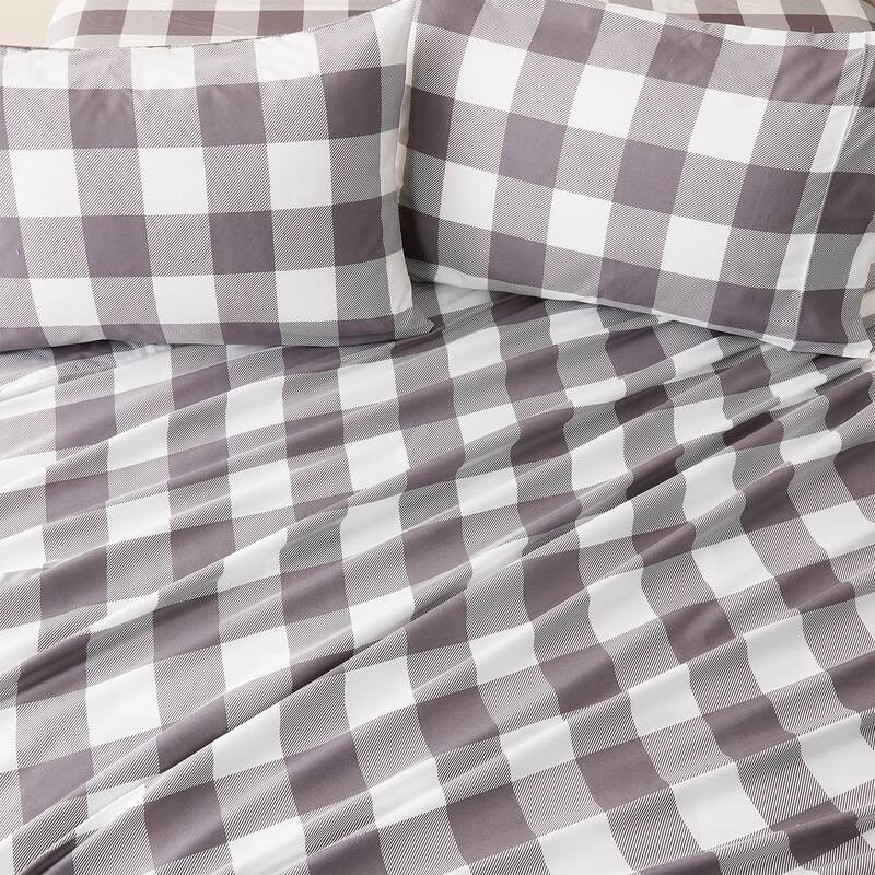 Linery & Co. Ultra-Soft Brushed Holiday-Printed Microfiber Sheet Set