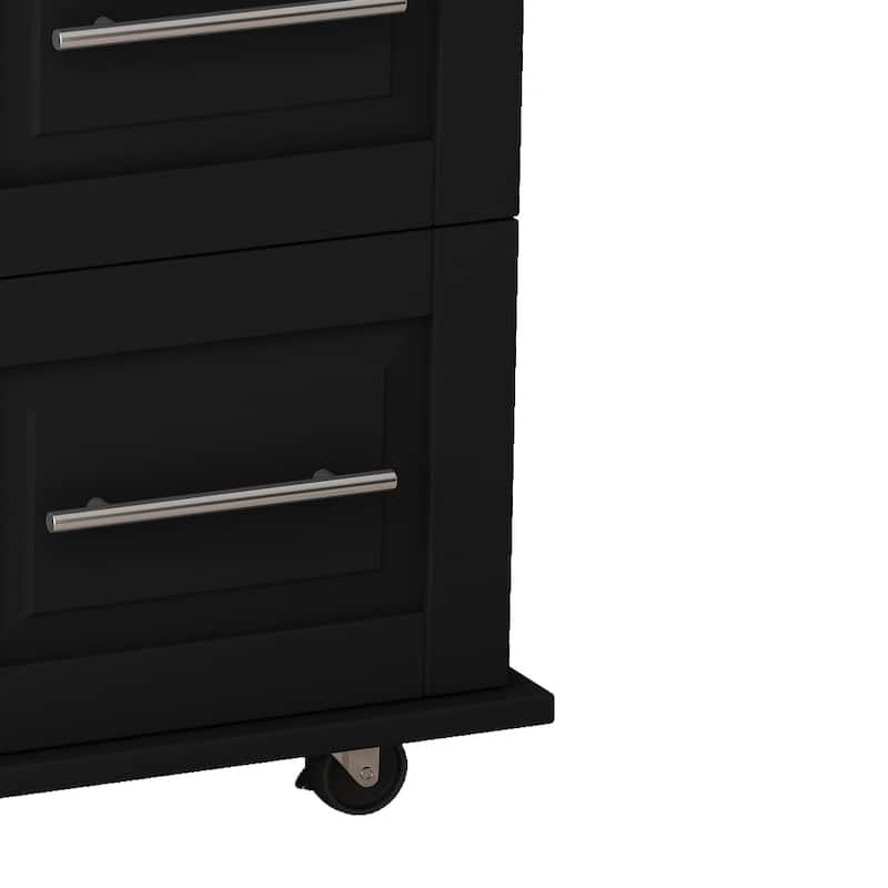 Kitchen Island Cart with 2 Door Cabinet and 3 Drawers