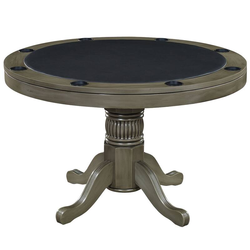 Two-in-one 48 Inch Poker and Game Table With Padded Vinyl Poker Surface By RAM Game Room - 48 INCH - Green/Grey