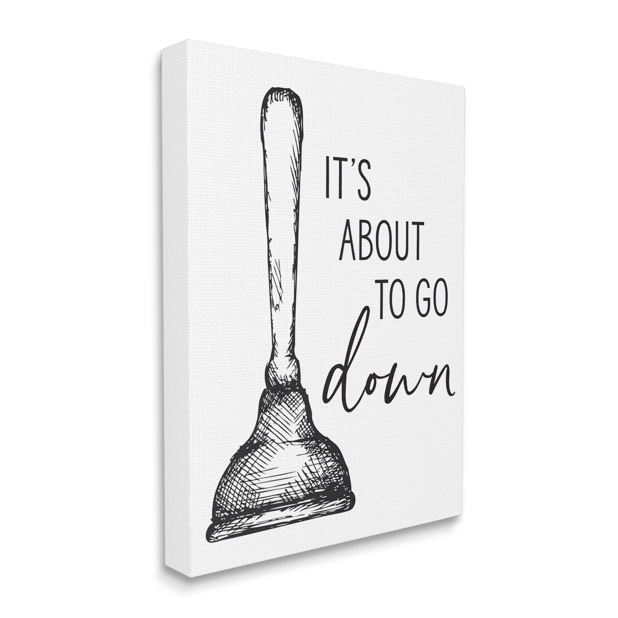 Stupell About To Go Down Phrase Humor Toilet Plunger Canvas-image