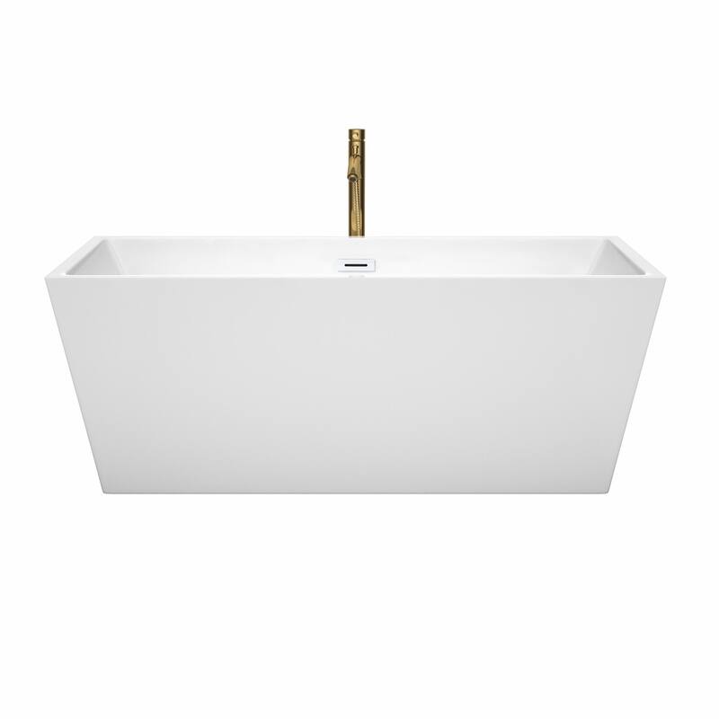 Wyndham Collection Sara 63" Freestanding Soaking Tub with Tub Filler