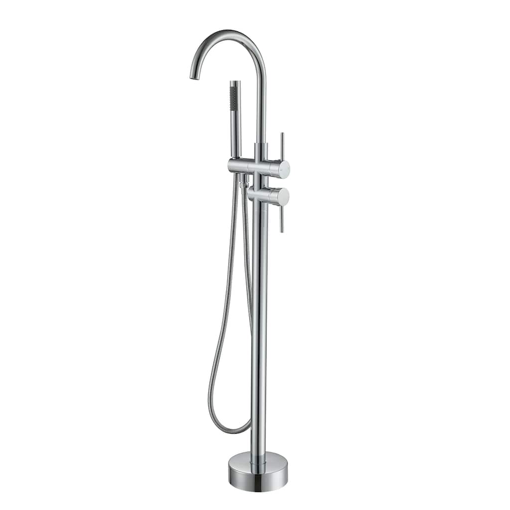 CASAINC 2-Handle Residentail Freestanding Bathtub Faucet with Hand Shower