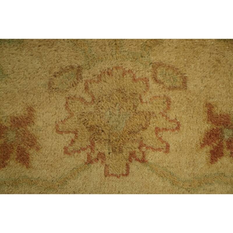 Hand Knotted Oriental 100% Wool Carpet Traditional Traditional Green Agra Area Rug - 9' 7'' X 7' 7''