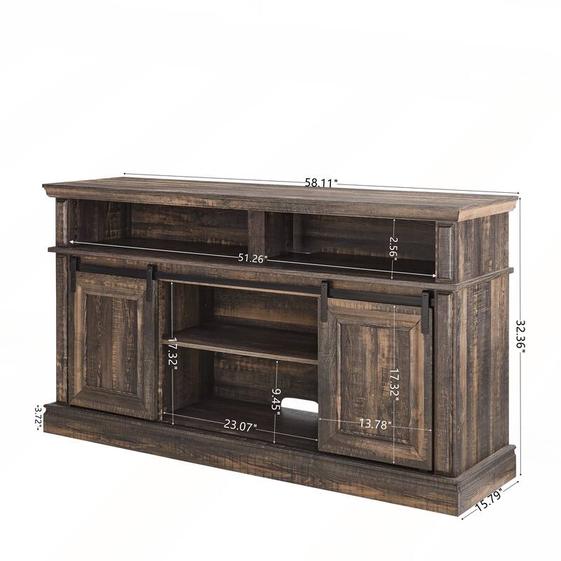 Media Console Table with Storage Cabinet