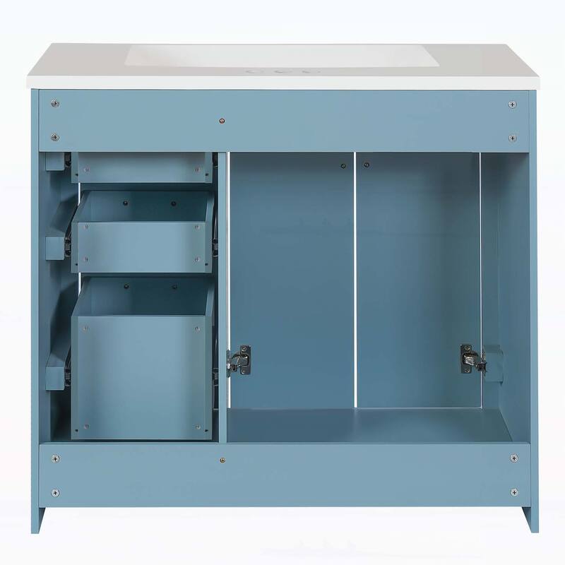 Freestanding Vanity Set with 3 Drawers& Soft Closing Doors