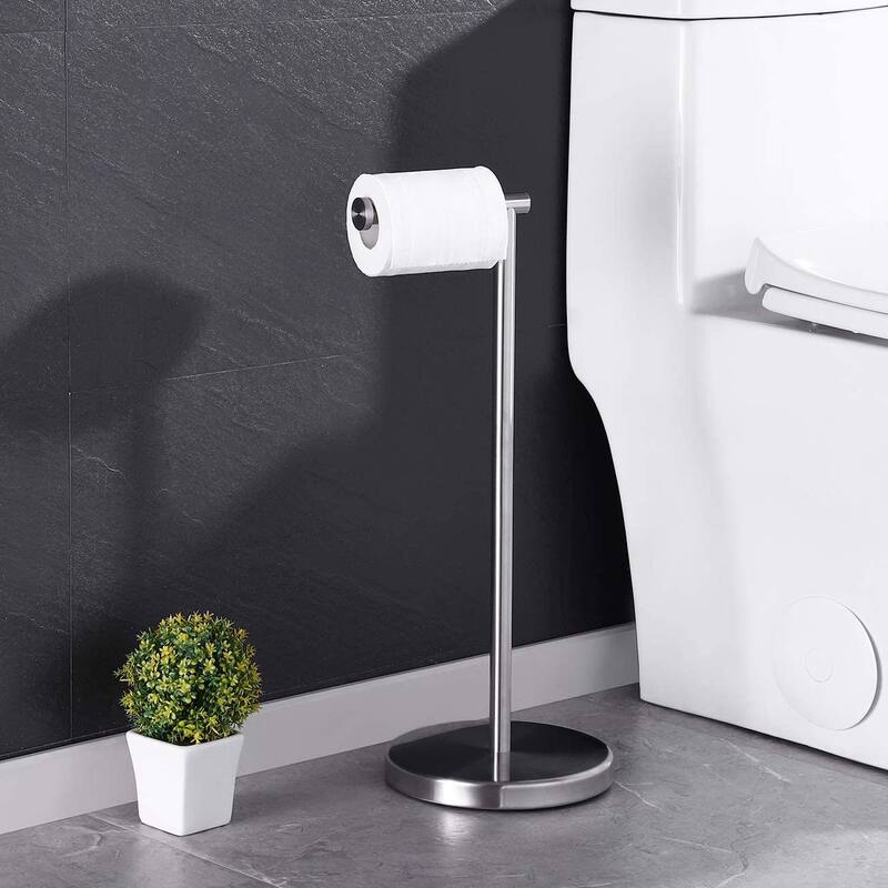 Freestanding Toilet Paper Holder - Silver