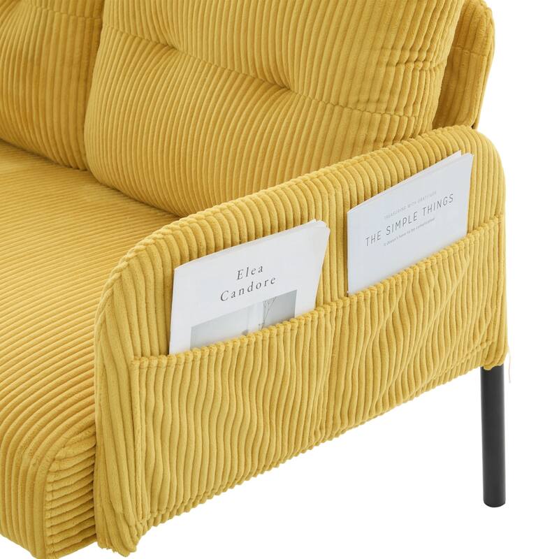 Oversized Loveseat, Modern & Plush Double-seater Sofa, Corduroy Upholstered Couch