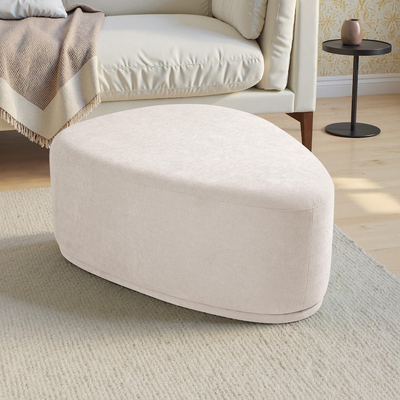 Leon 43" W Modern Oversized Chenille Triangular Cheese Ottoman