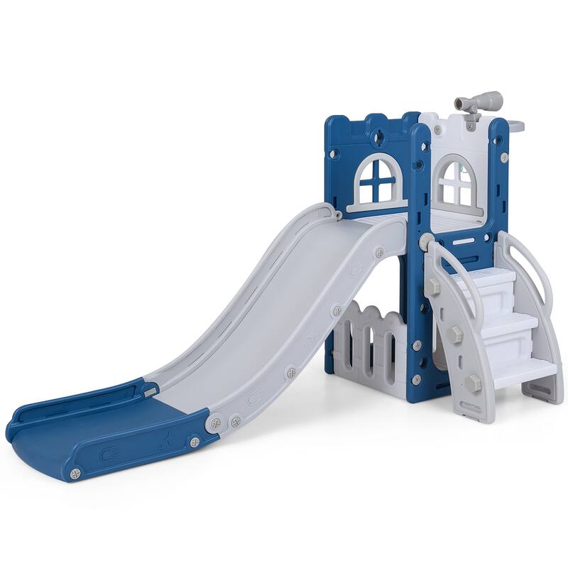 Costway 6 in 1 L-shaped Toddle Slide for Toddlers Age 1-3 Baby Slide
