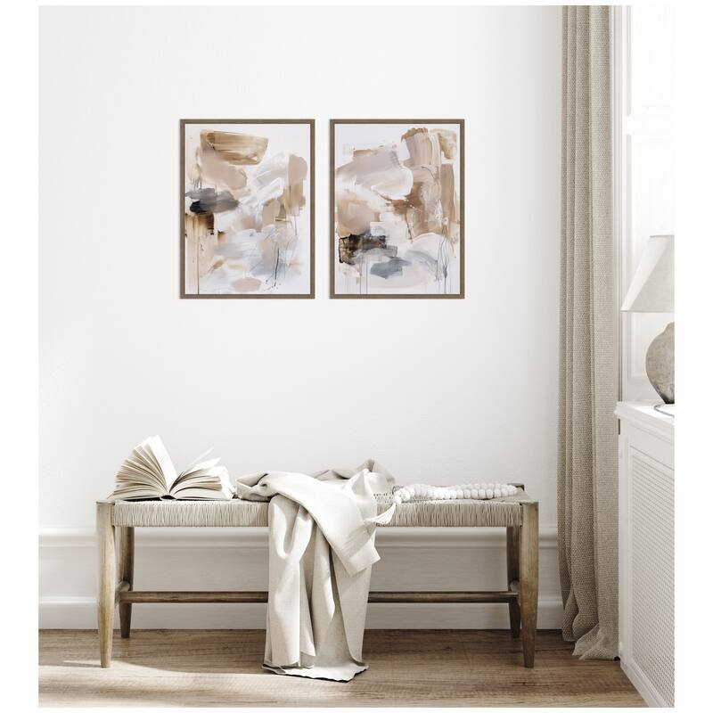 Kate and Laurel Earth Form No. 1 & No. 2 2 Piece Framed Canvas Wall Art Set by Amy Lighthall