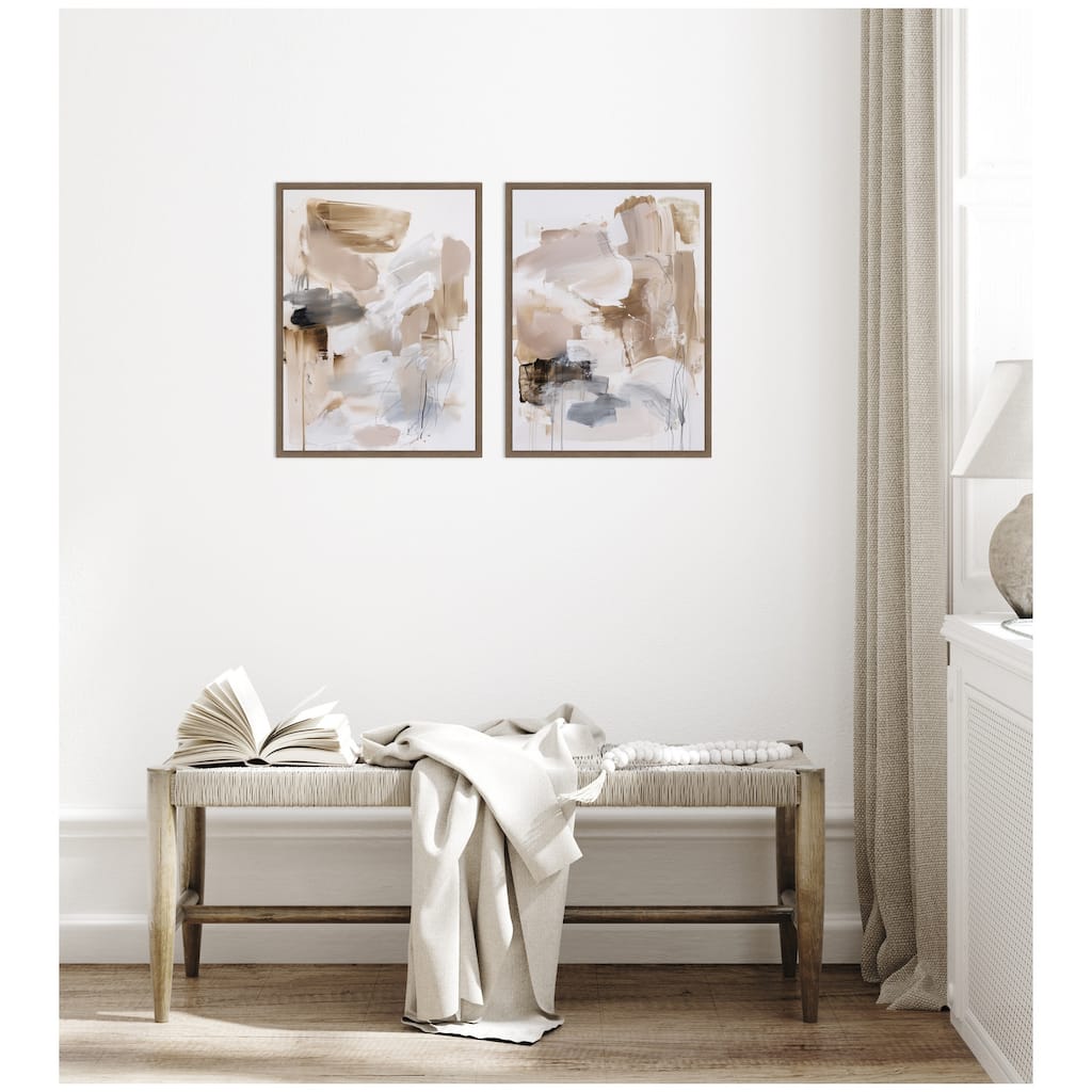 Kate and Laurel Earth Form No. 1 & No. 2 2 Piece Framed Canvas Wall Art Set by Amy Lighthall