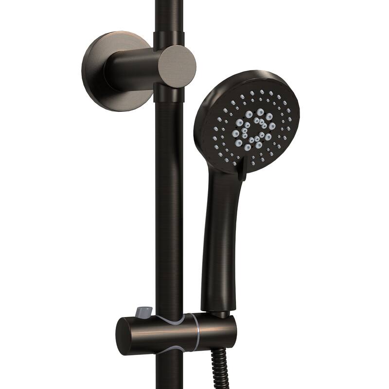 Lanai 8-in Rain Showerhead with 3-Body Jets Pivoting Shower Arm and Multi-function Handshower Oil Rubbed Bronze 1.8 GPM