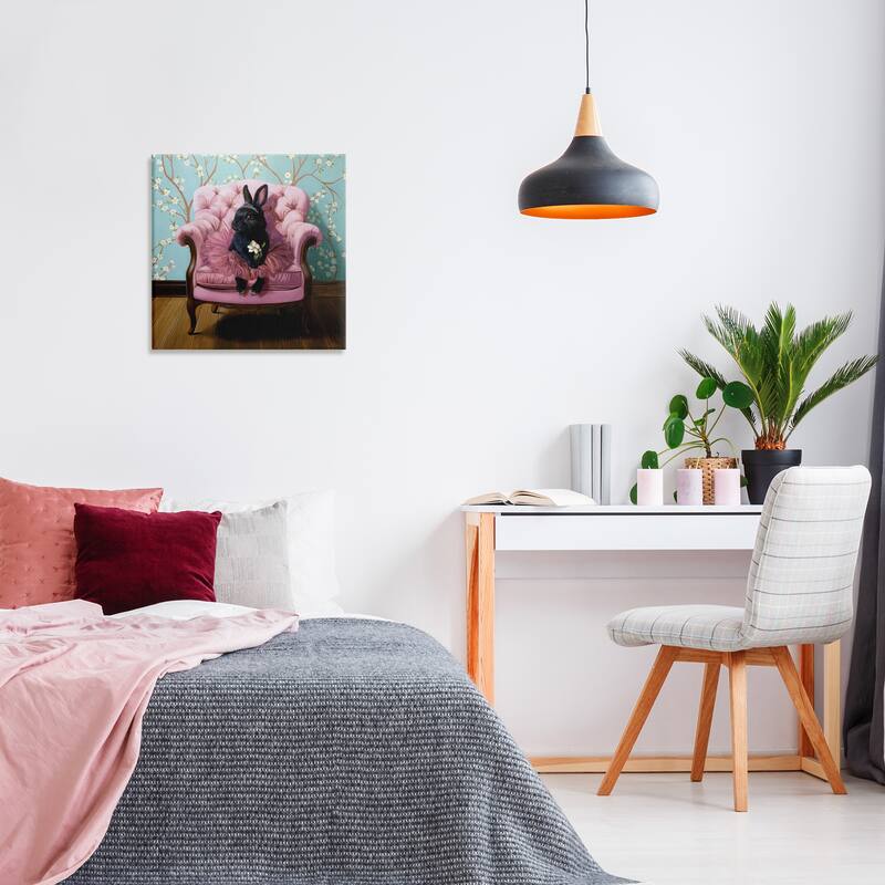 Stupell Girlie Rabbit in Tutu Canvas Wall Art Design By Lucia Heffernan