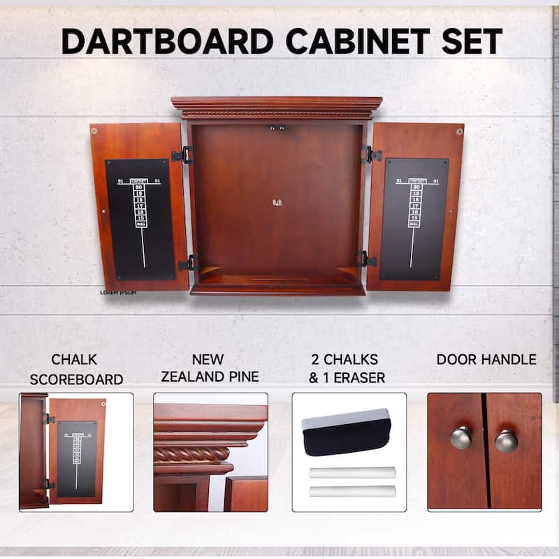 GSE™ Premium Solid Wood Dart Board Cabinet ONLY for Dartboard Games