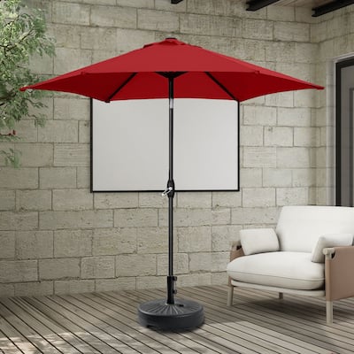 9FT Patio Umbrella Outdoor Umbrella with Tilt and Crank with Base