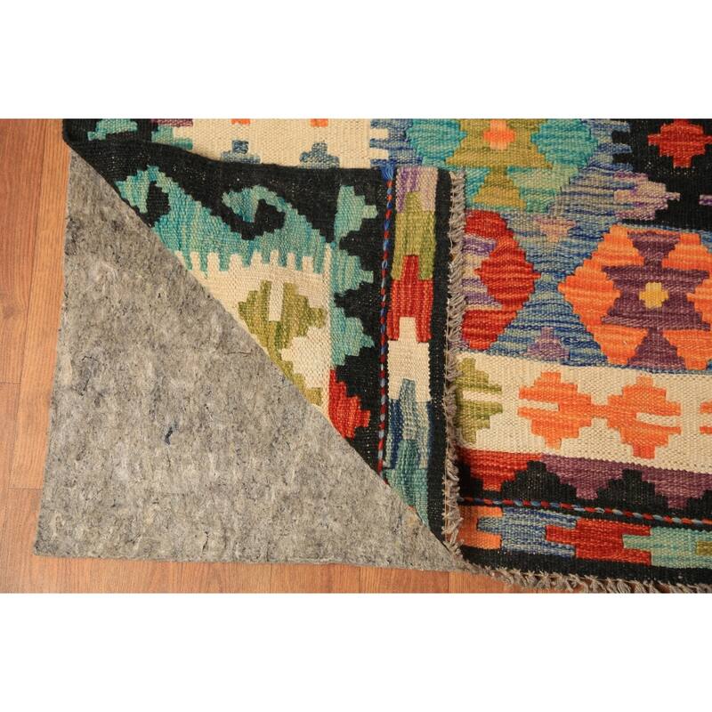 Reversible Kilim Oriental Large Rug Hand-Woven Wool Carpet - 10'2"x 16'9"